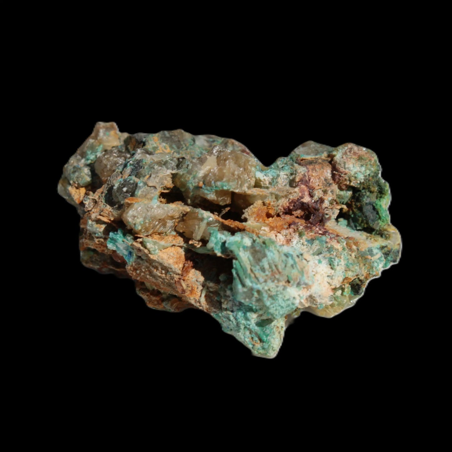 Terminated Cerussite crystal with Chrysocolla 58g Rocks and Things