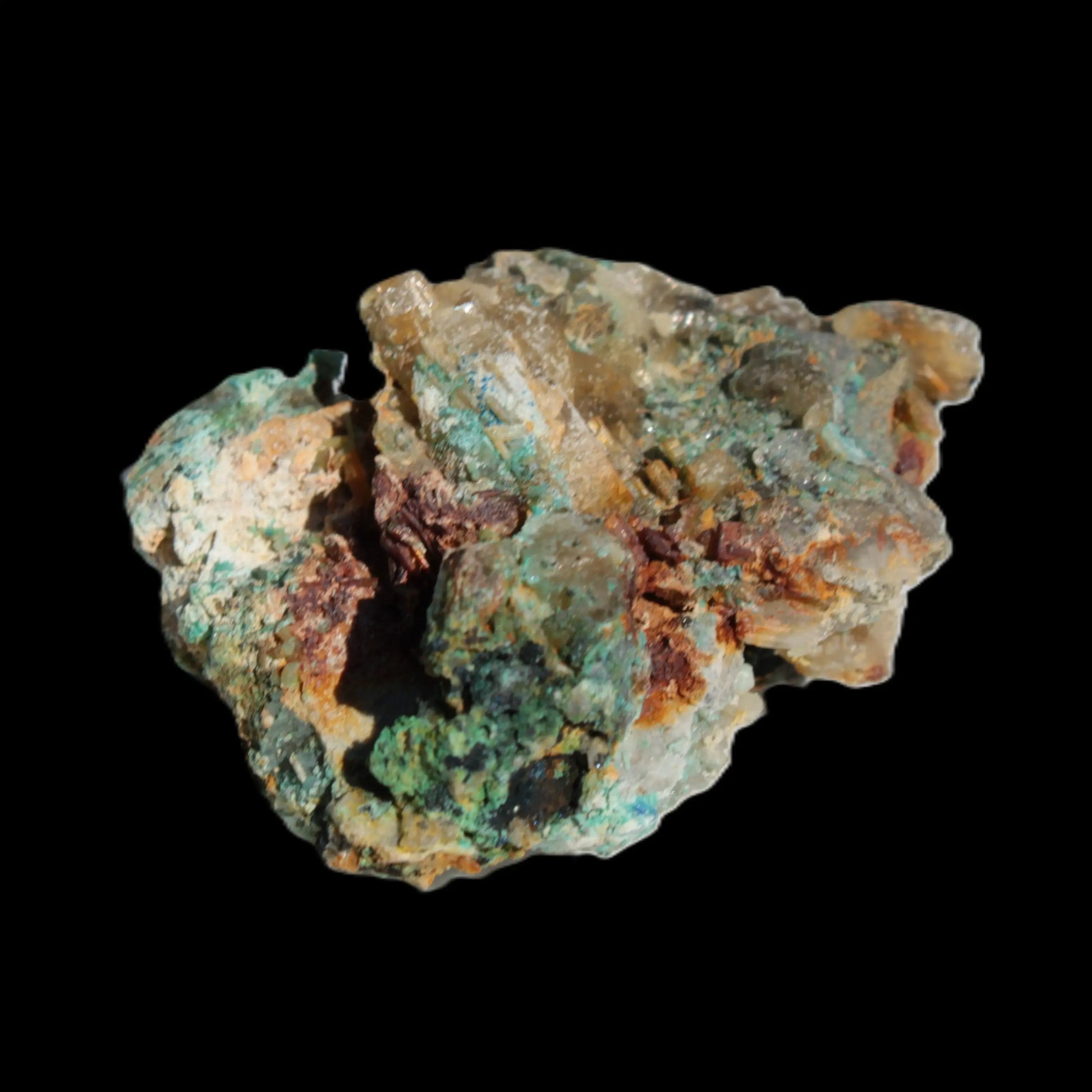 Terminated Cerussite crystal with Chrysocolla 58g Rocks and Things