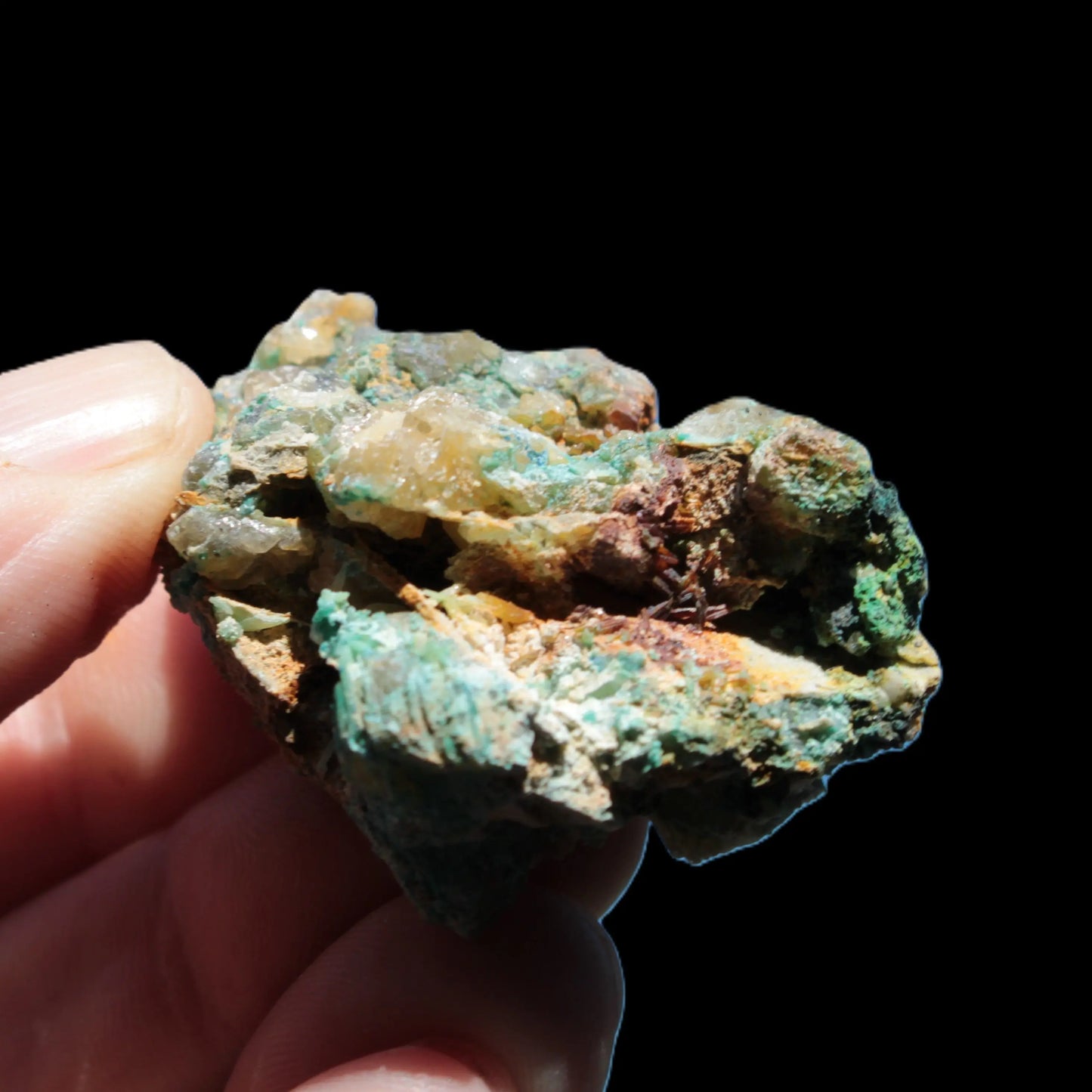 Terminated Cerussite crystal with Chrysocolla 58g Rocks and Things