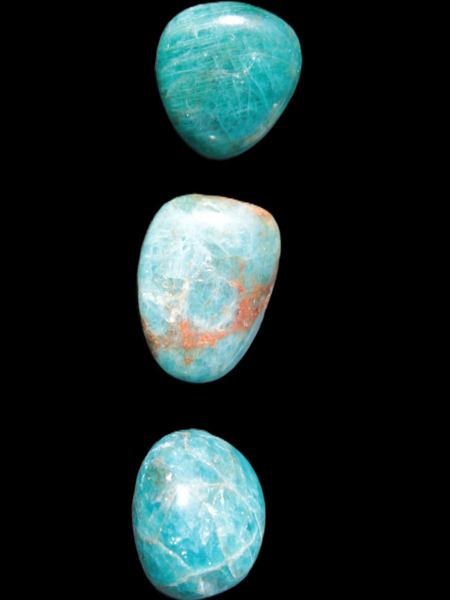 Three Blue Apatite polished stones 20-22g Rocks and Things