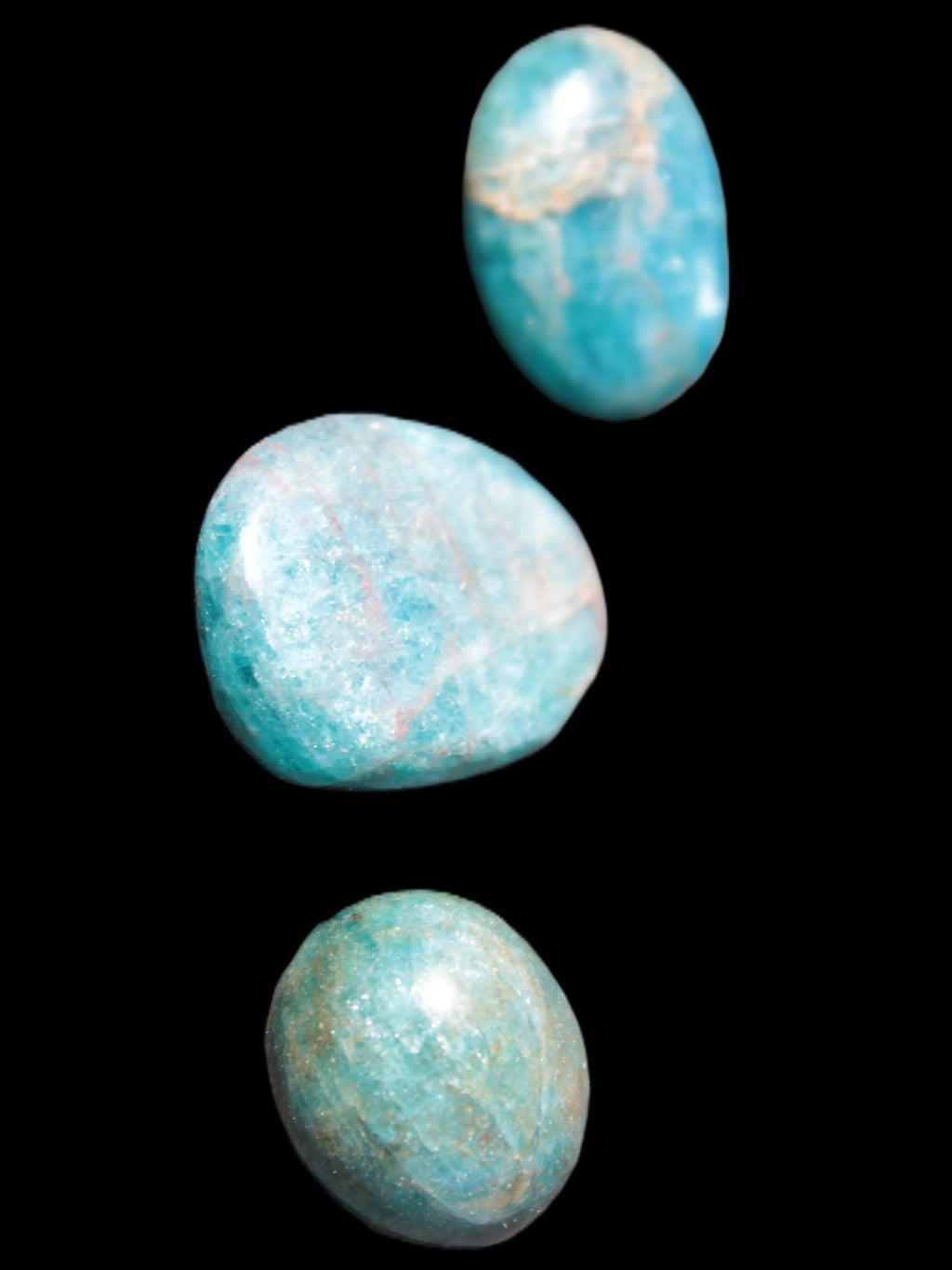 Three Blue Apatite polished stones 20-22g Rocks and Things