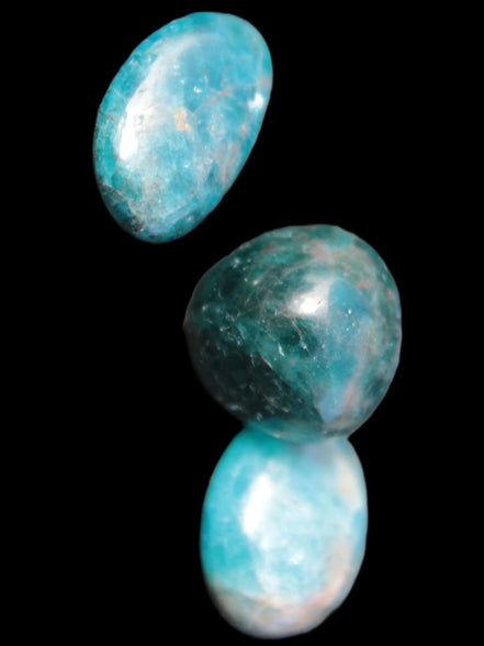 Three Blue Apatite polished stones 20-22g Rocks and Things