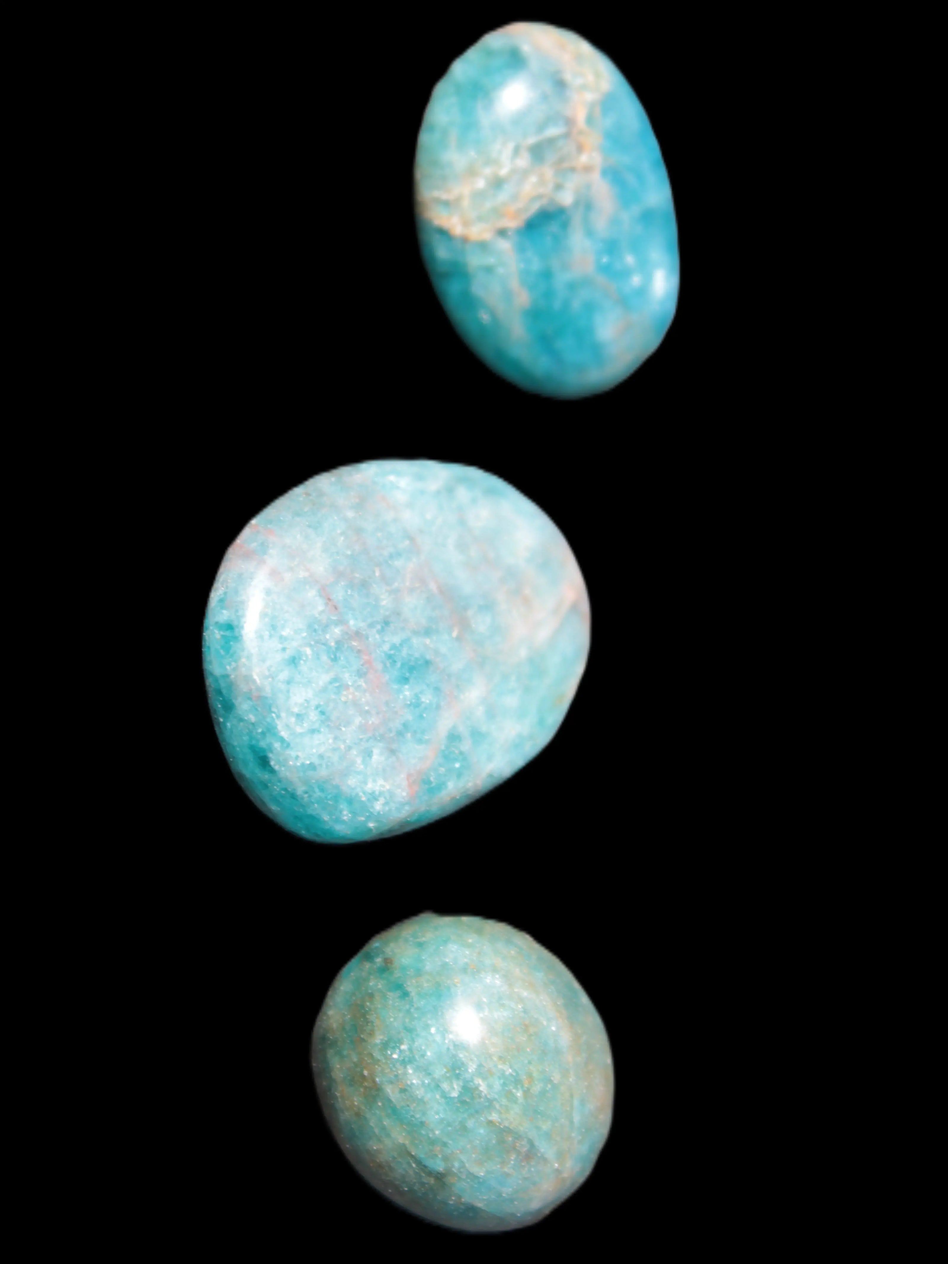 Three Blue Apatite polished stones 20-22g Rocks and Things