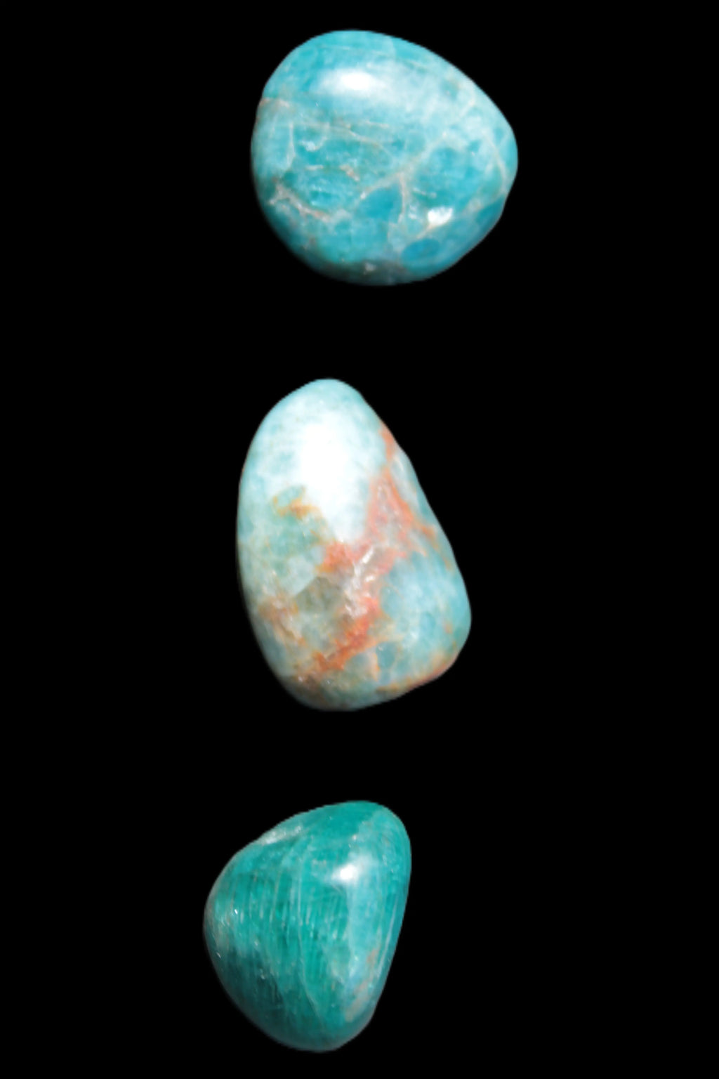 Three Blue Apatite polished stones 20-22g Rocks and Things