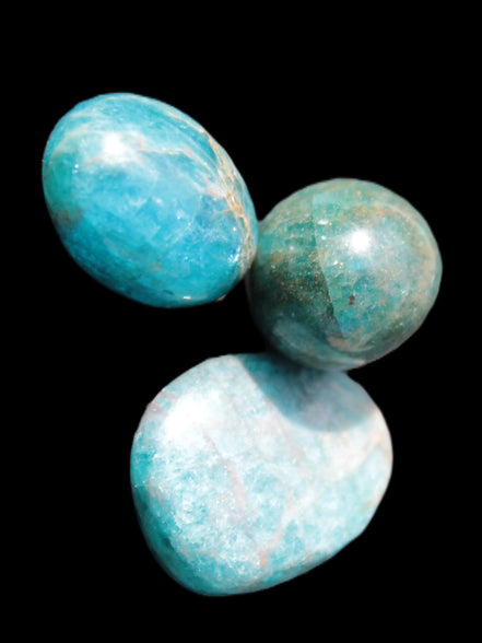 Three Blue Apatite polished stones 20-22g Rocks and Things