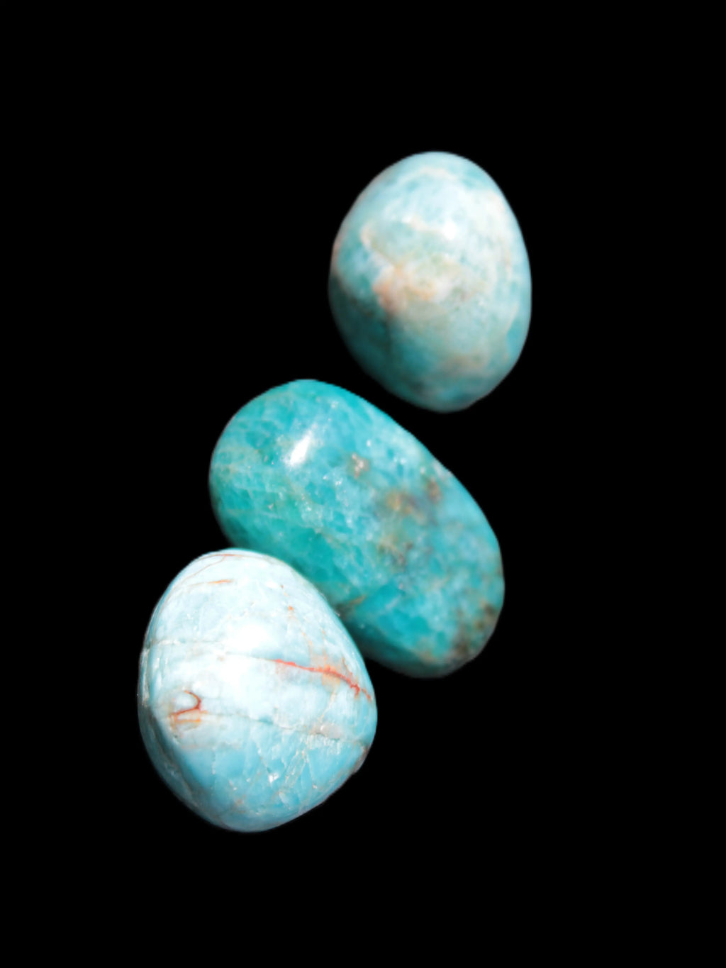 Three Blue Apatite polished stones 20-22g Rocks and Things
