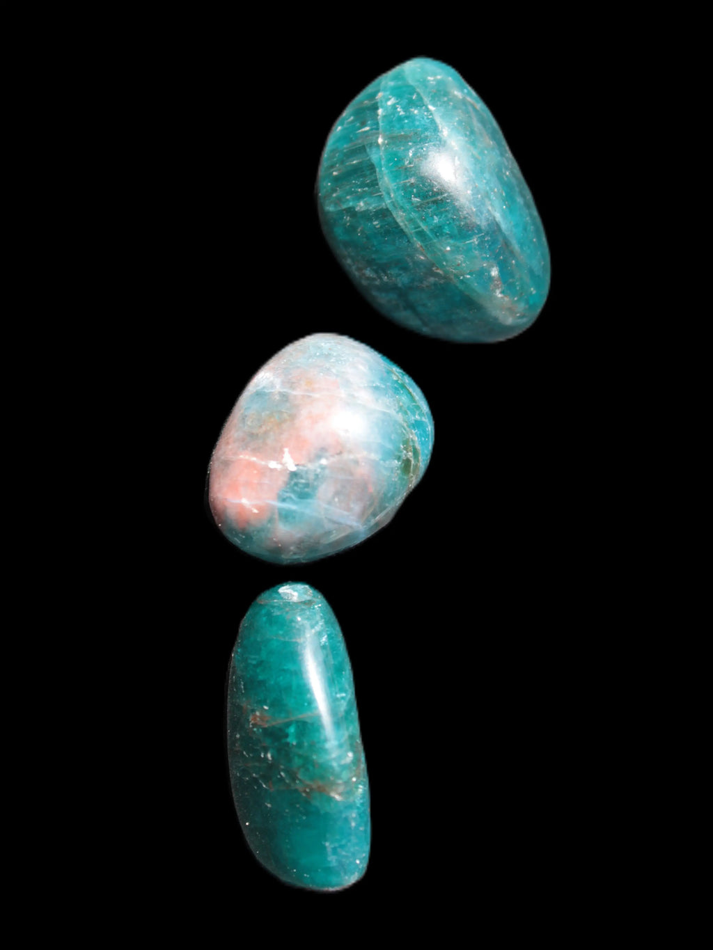 Three Blue Apatite polished stones 20-22g Rocks and Things