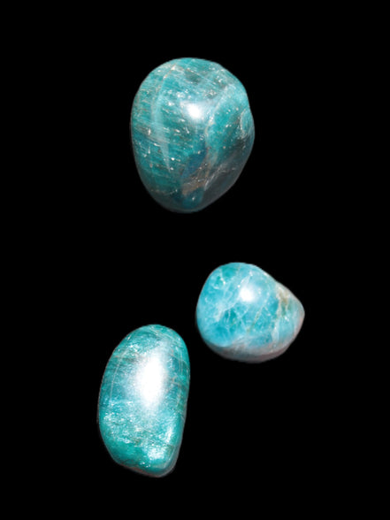 Three Blue Apatite polished stones 20-22g Rocks and Things