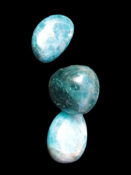 Three Blue Apatite polished stones 20-22g Rocks and Things