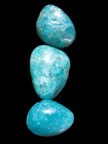 Three Blue Apatite polished stones 20-22g Rocks and Things