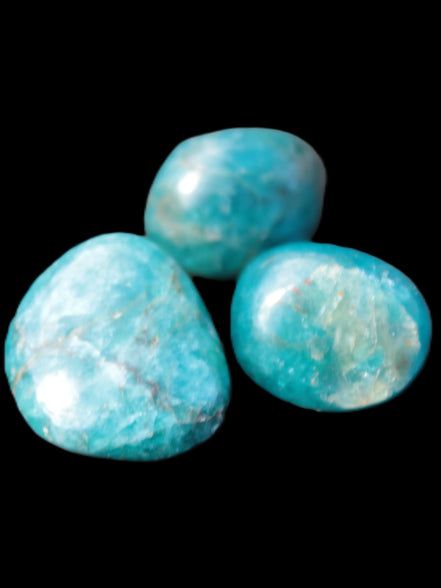 Three Blue Apatite polished stones 20-22g Rocks and Things