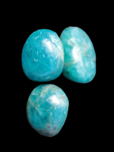 Three Blue Apatite polished stones 20-22g Rocks and Things