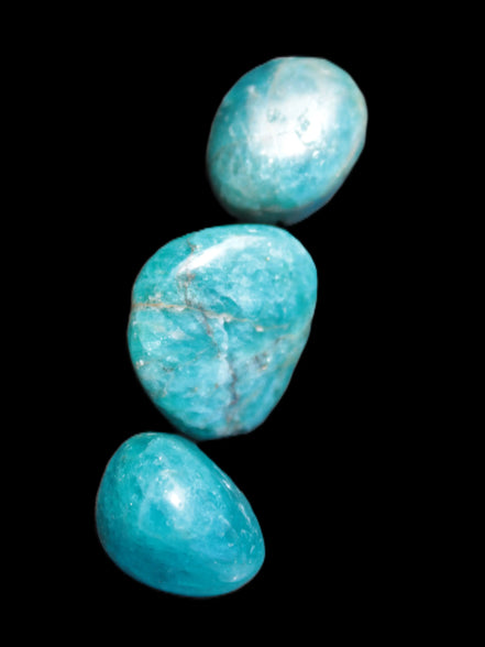 Three Blue Apatite polished stones 20-22g Rocks and Things