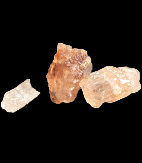 Three Brandy Topaz natural crystals from Skardu, Pakistan 7.7-8.5g Rocks and Things Store