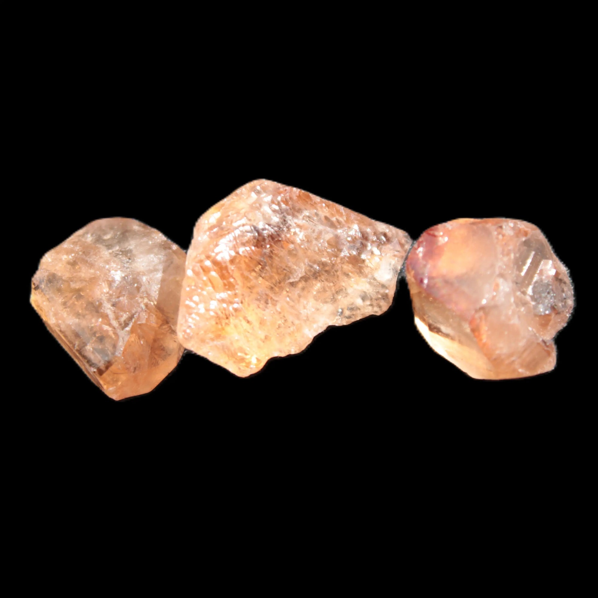 Three Brandy Topaz natural crystals from Skardu, Pakistan 7.7-8.5g Rocks and Things Store