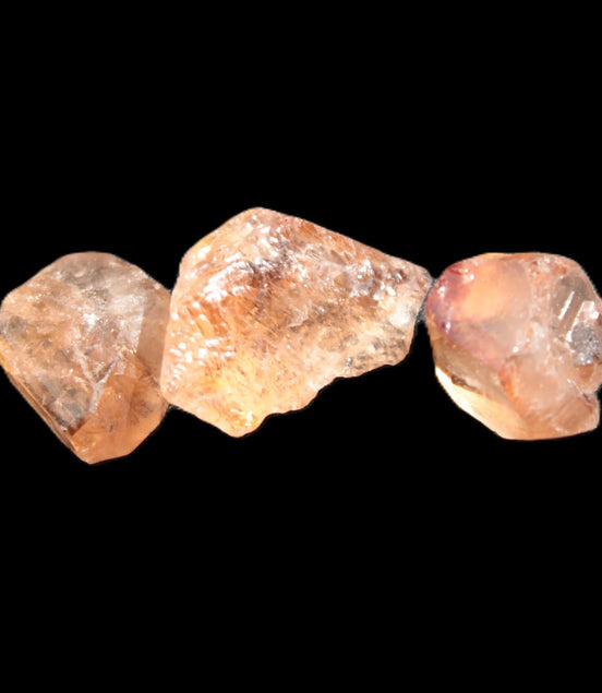 Three Brandy Topaz natural crystals from Skardu, Pakistan 7.7-8.5g Rocks and Things Store