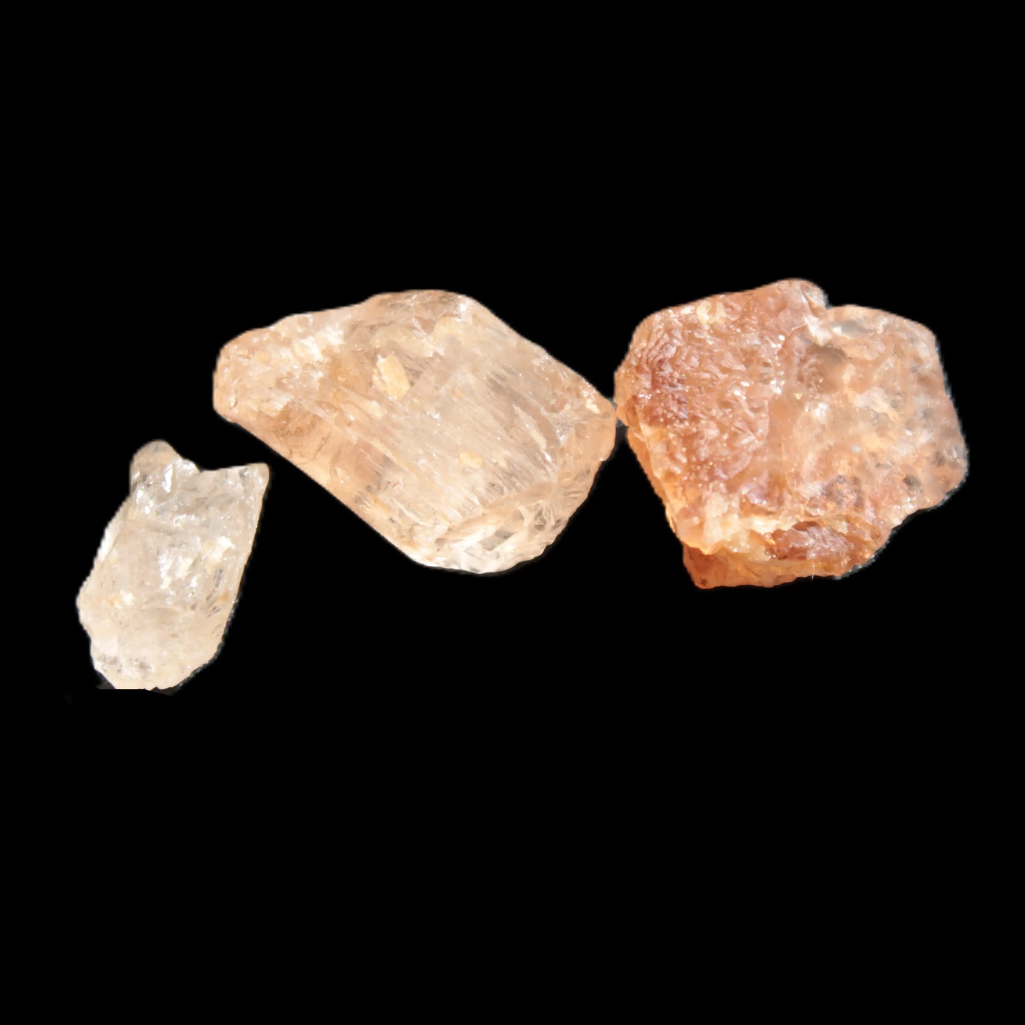 Three Brandy Topaz natural crystals from Skardu, Pakistan 7.7-8.5g Rocks and Things Store