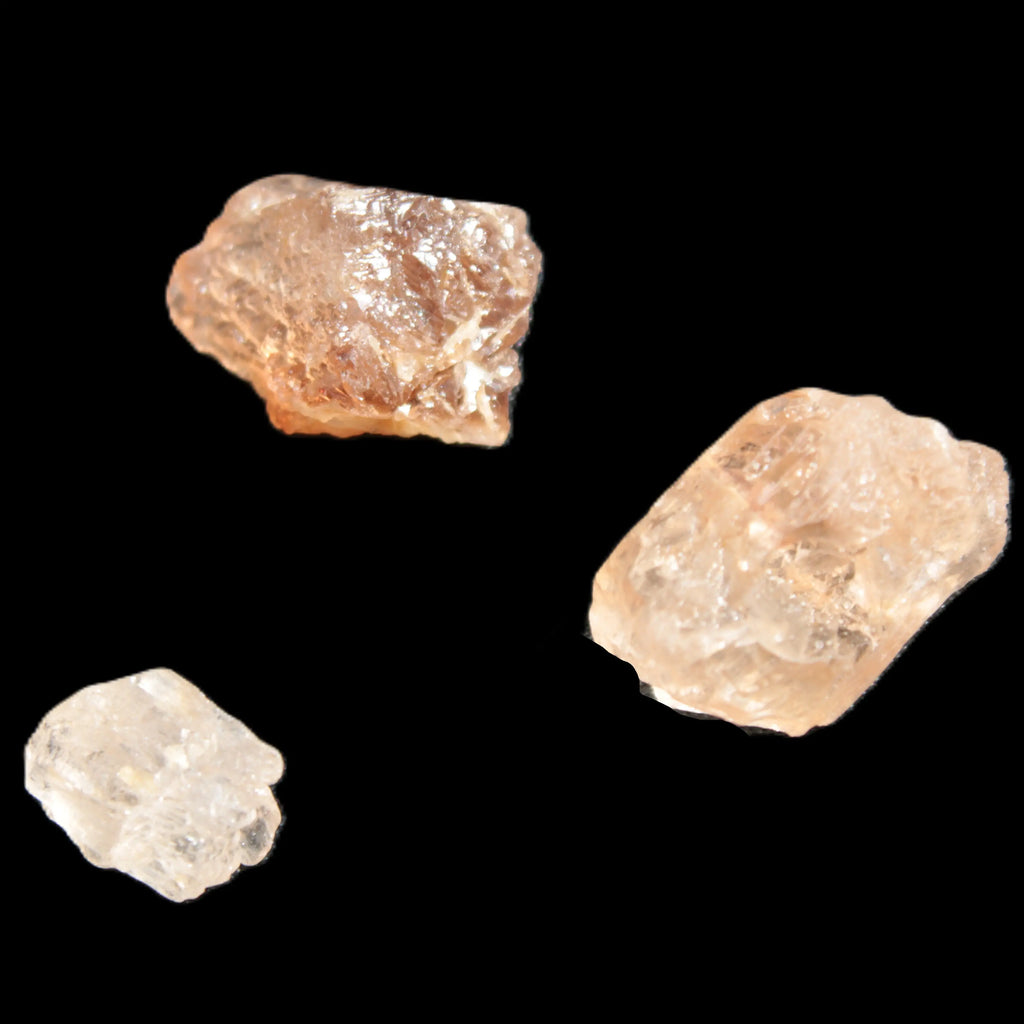 Three Brandy Topaz natural crystals from Skardu, Pakistan 7.7-8.5g Rocks and Things Store