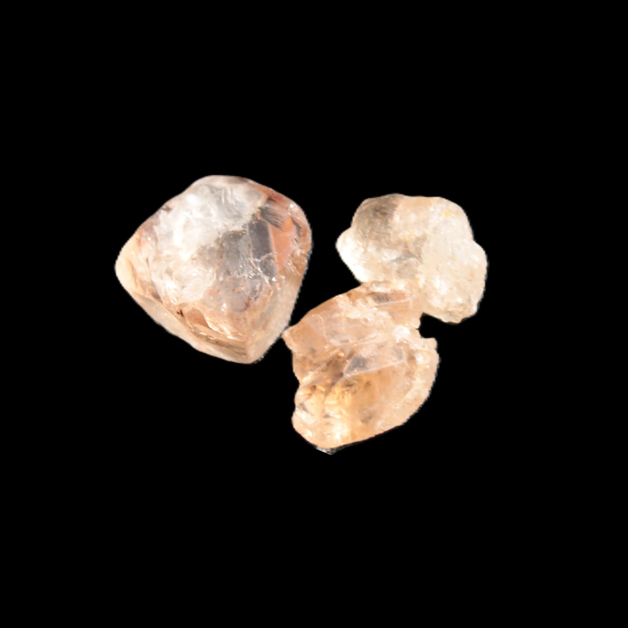 Three Brandy Topaz natural crystals from Skardu, Pakistan 7.7-8.5g Rocks and Things Store