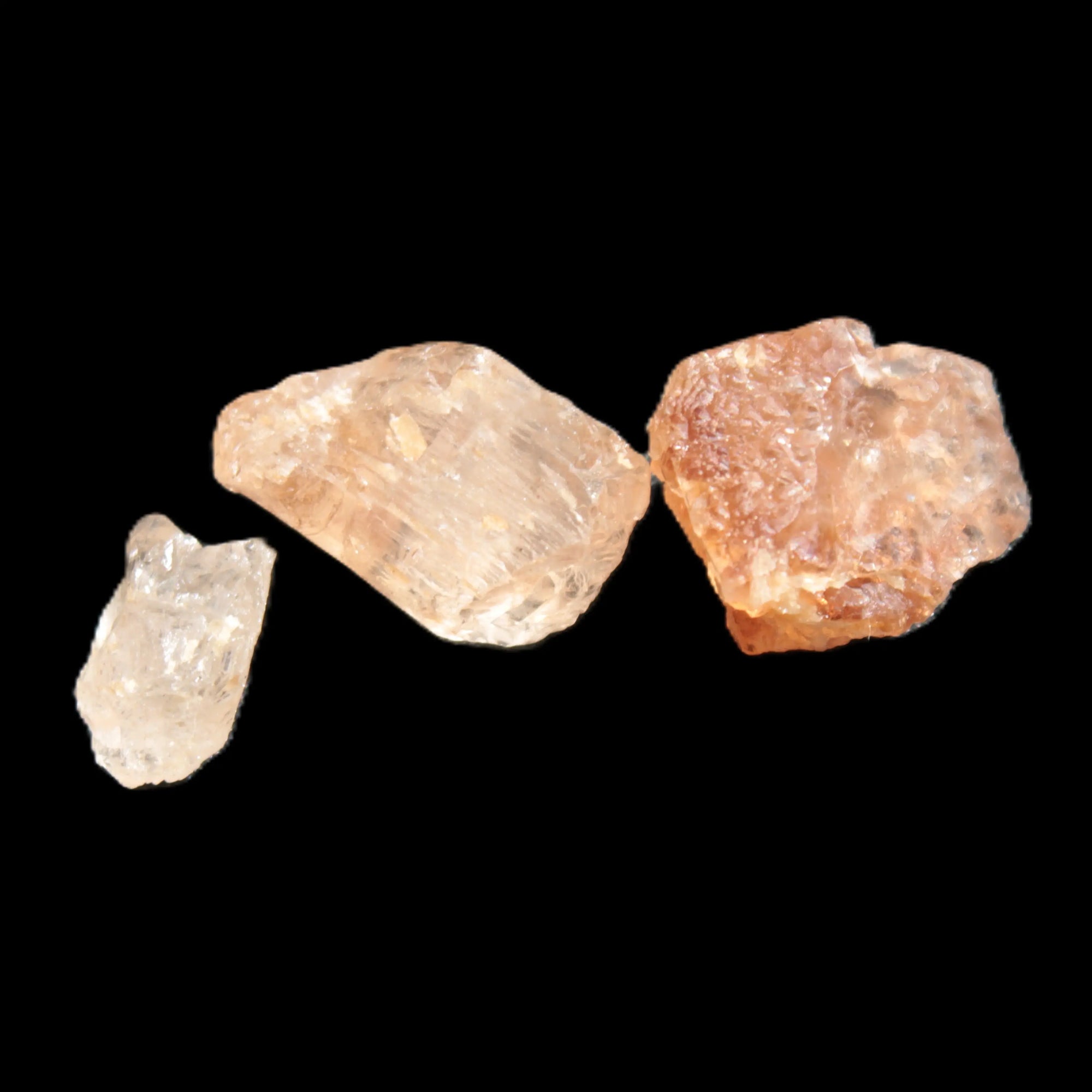 Three Brandy Topaz natural crystals from Skardu, Pakistan 7.7-8.5g Rocks and Things Store