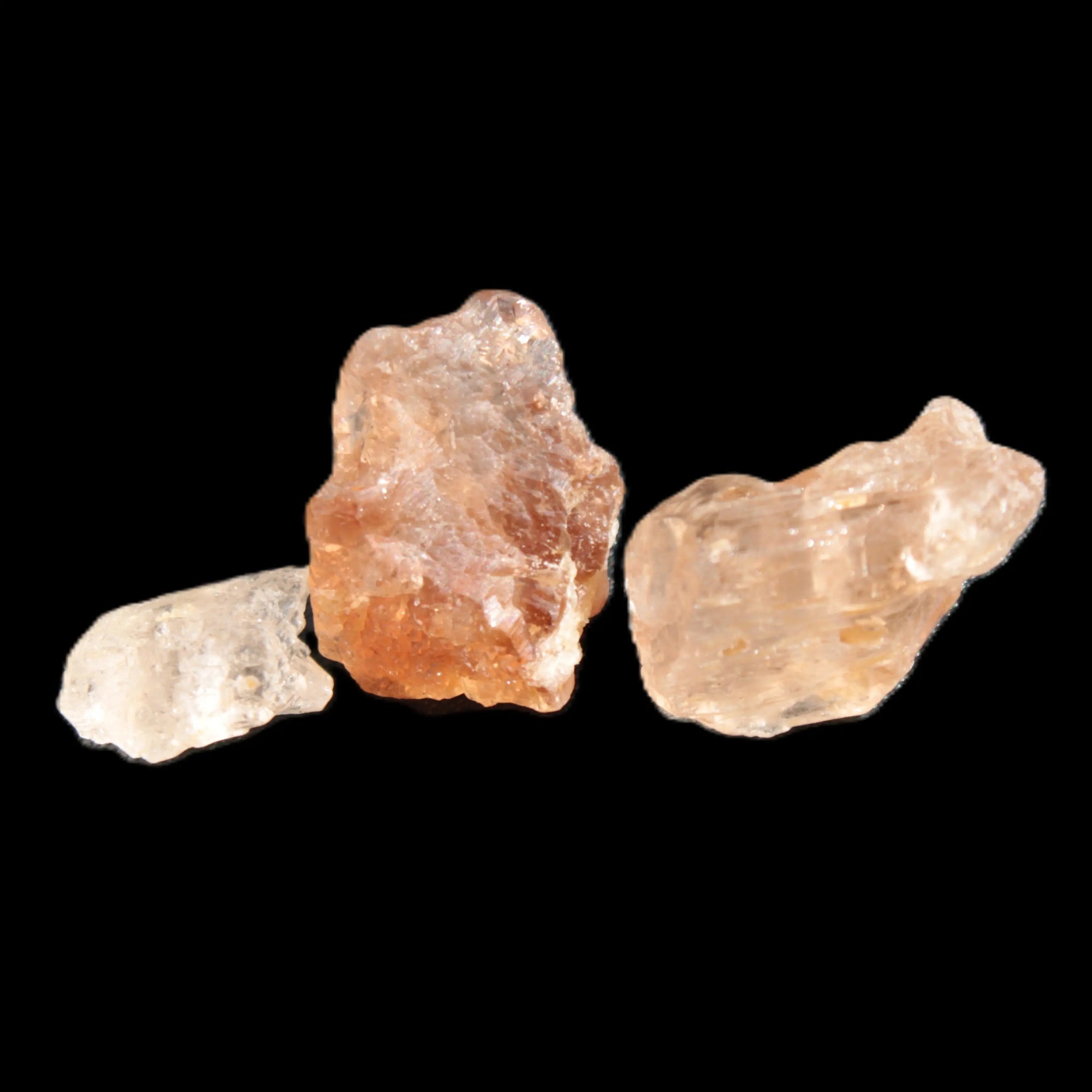 Three Brandy Topaz natural crystals from Skardu, Pakistan 7.7-8.5g Rocks and Things Store