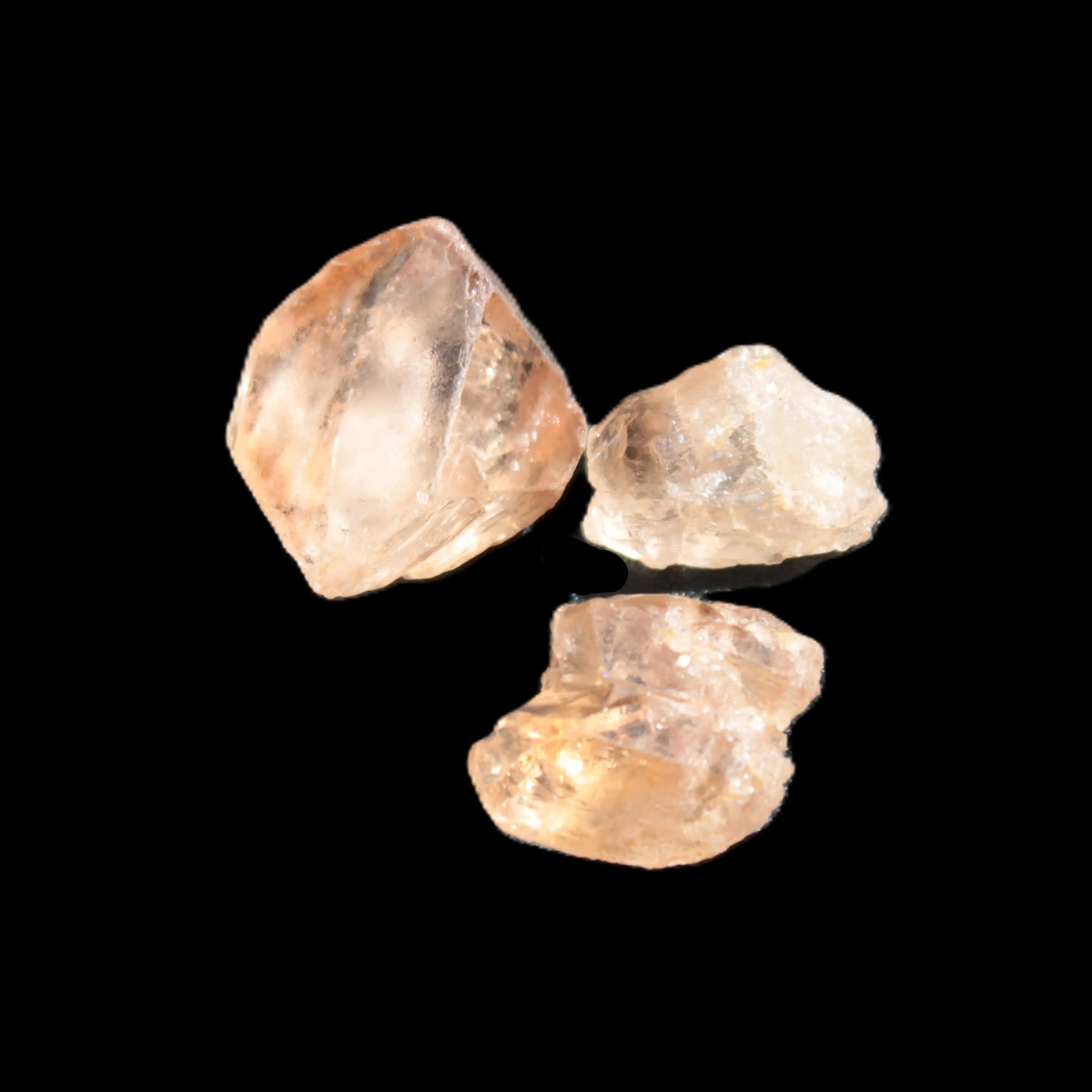 Three Brandy Topaz natural crystals from Skardu, Pakistan 7.7-8.5g Rocks and Things Store