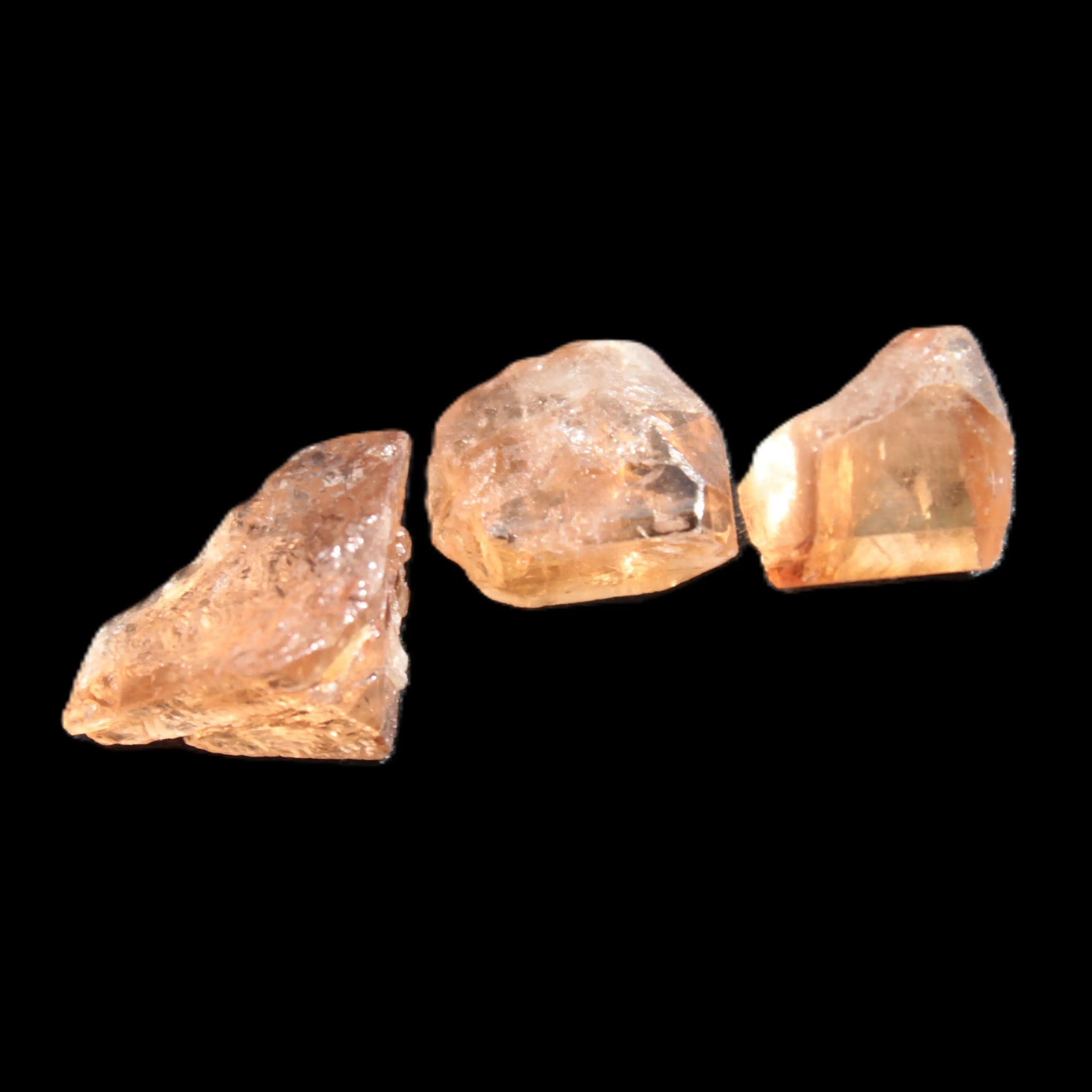 Three Brandy Topaz natural crystals from Skardu, Pakistan 7.7-8.5g Rocks and Things Store