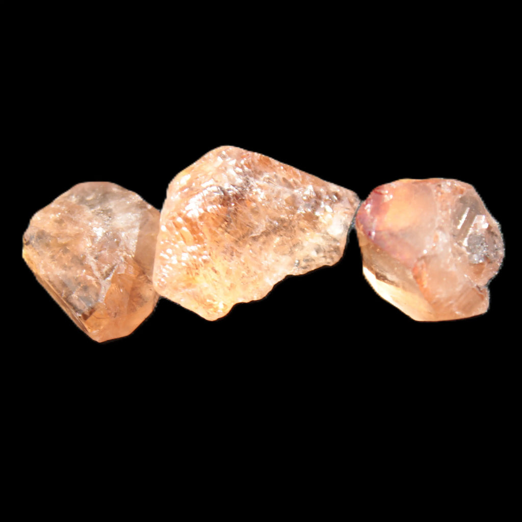 Three Brandy Topaz natural crystals from Skardu, Pakistan 7.7-8.5g Rocks and Things Store