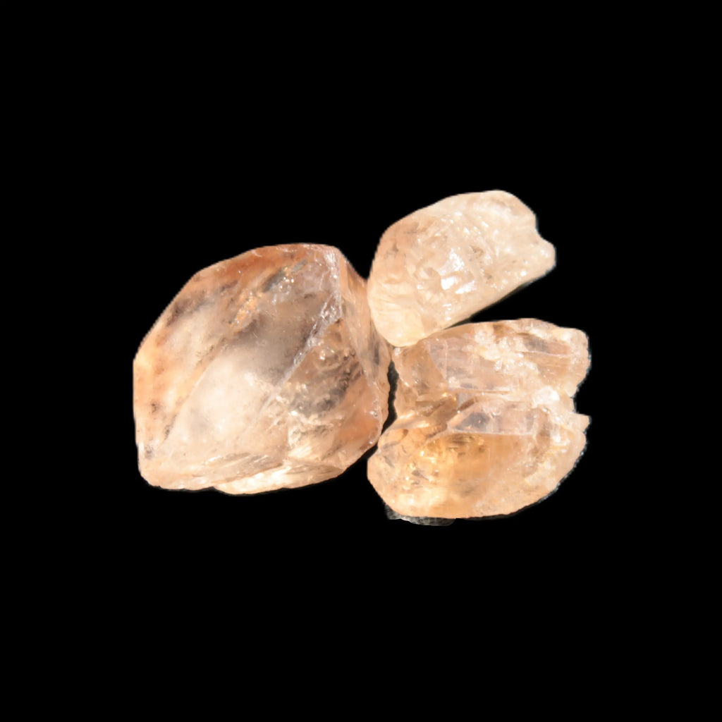 Three Brandy Topaz natural crystals from Skardu, Pakistan 7.7-8.5g Rocks and Things Store