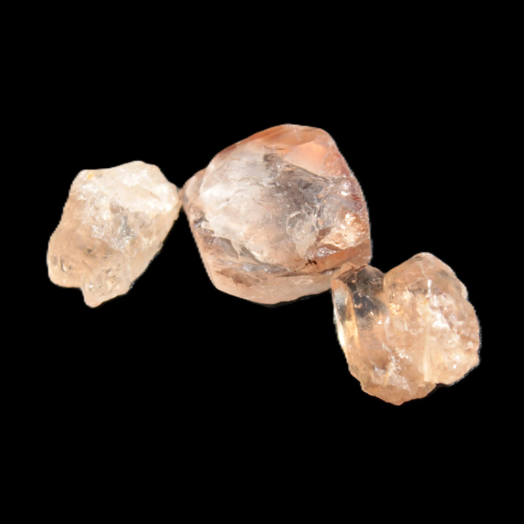 Three Brandy Topaz natural crystals from Skardu, Pakistan 7.7-8.5g Rocks and Things Store