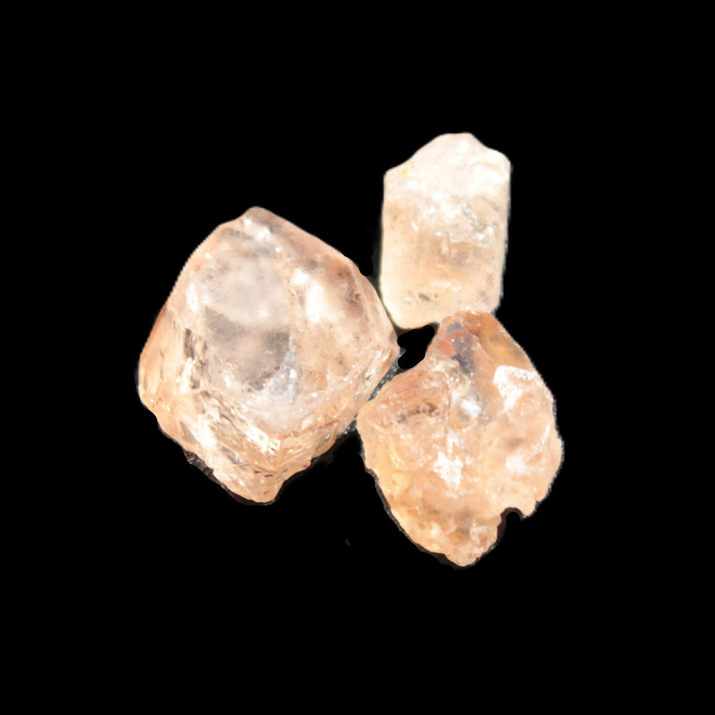 Three Brandy Topaz natural crystals from Skardu, Pakistan 7.7-8.5g Rocks and Things Store