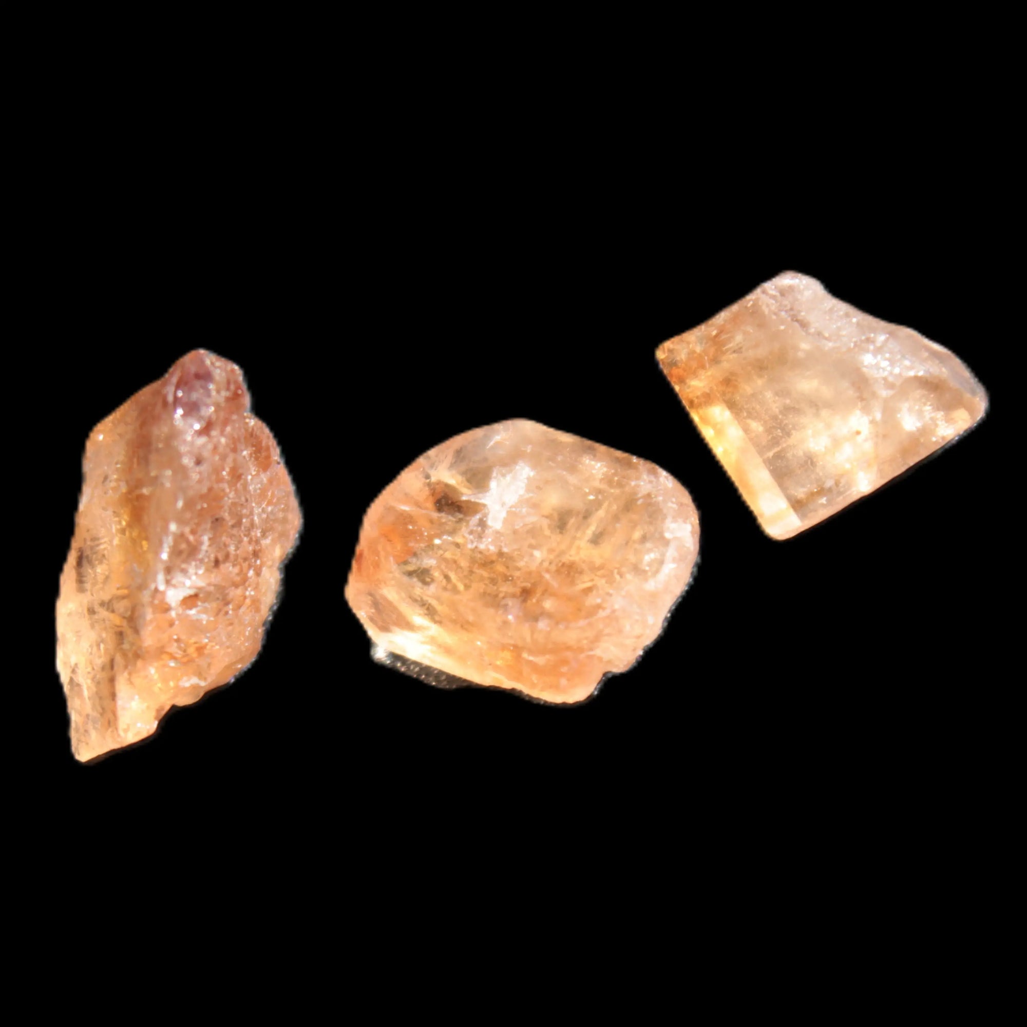 Three Brandy Topaz natural crystals from Skardu, Pakistan 7.7-8.5g Rocks and Things Store