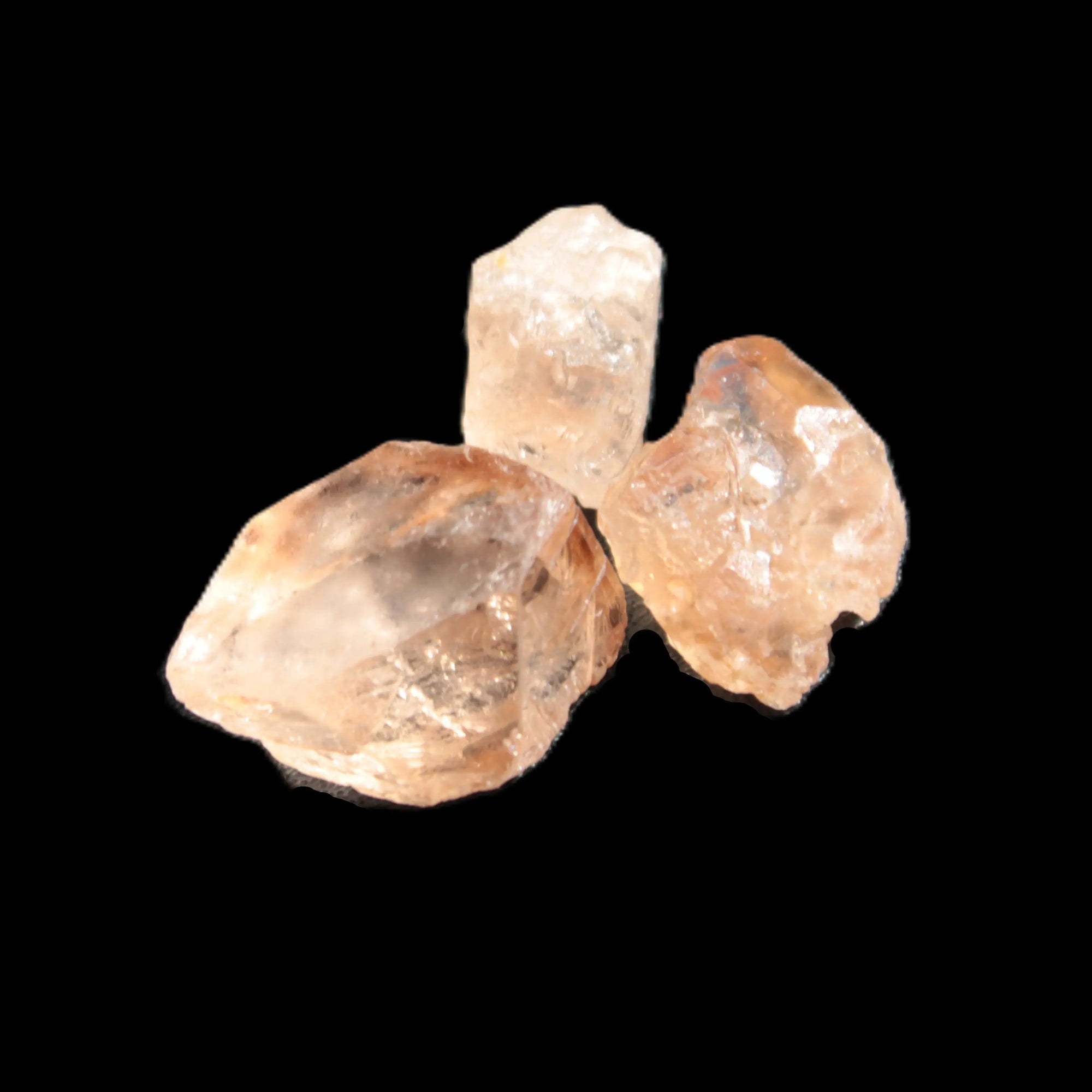 Three Brandy Topaz natural crystals from Skardu, Pakistan 7.7-8.5g Rocks and Things Store