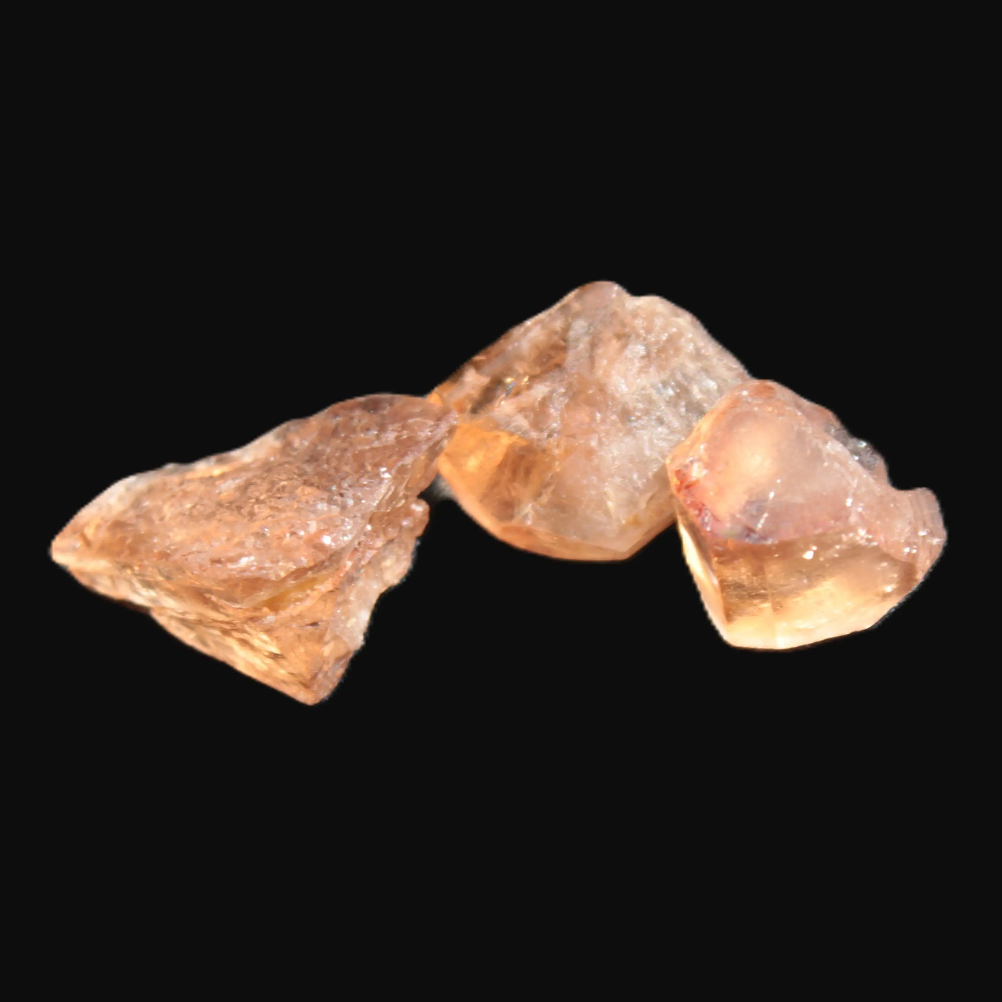 Three Brandy Topaz natural crystals from Skardu, Pakistan 7.7-8.5g Rocks and Things Store
