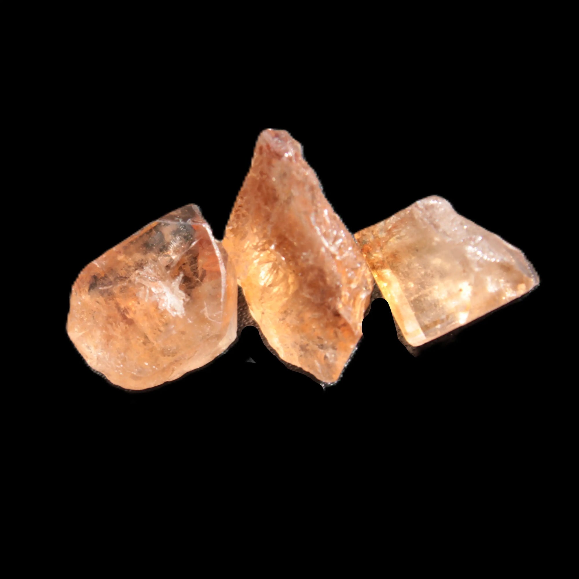 Three Brandy Topaz natural crystals from Skardu, Pakistan 7.7-8.5g Rocks and Things Store