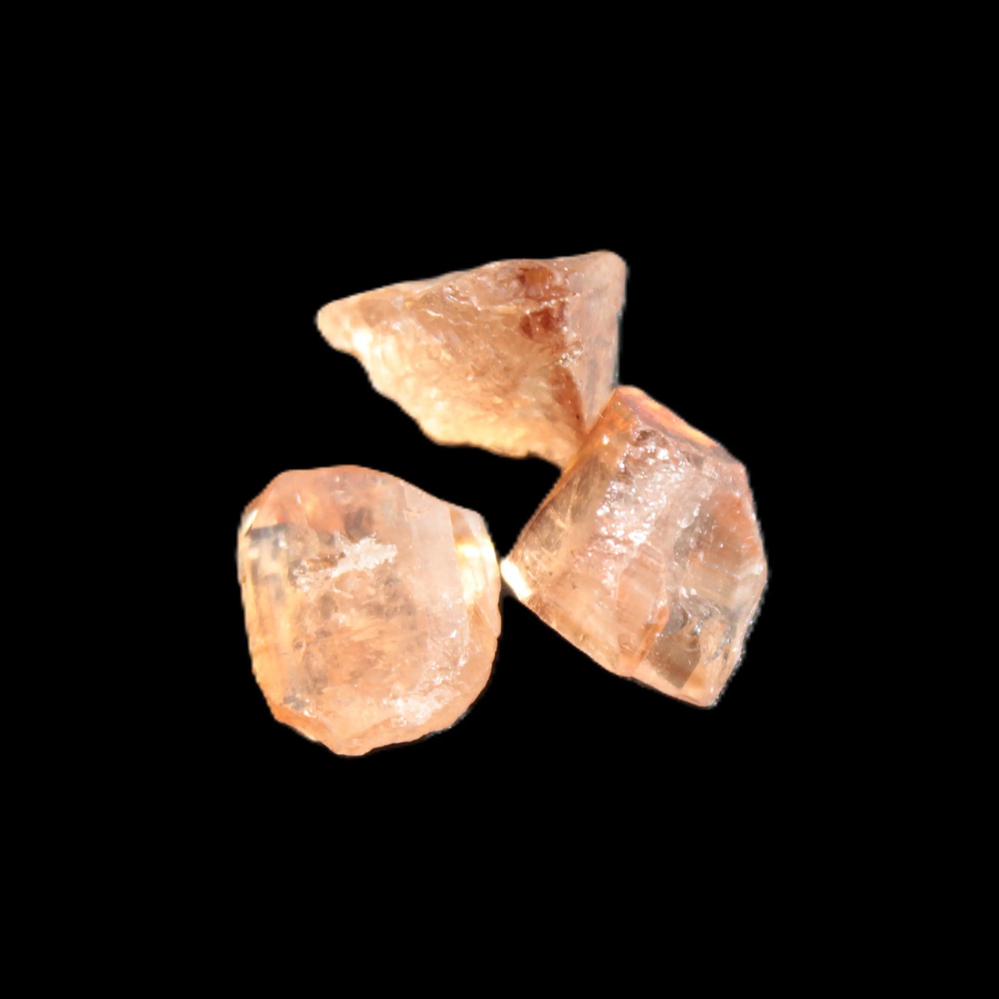 Three Brandy Topaz natural crystals from Skardu, Pakistan 7.7-8.5g Rocks and Things Store
