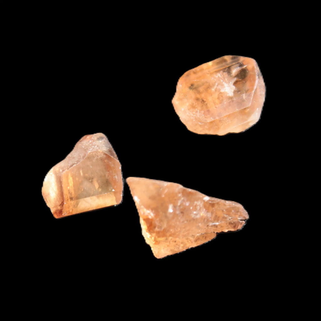 Three Brandy Topaz natural crystals from Skardu, Pakistan 7.7-8.5g Rocks and Things Store