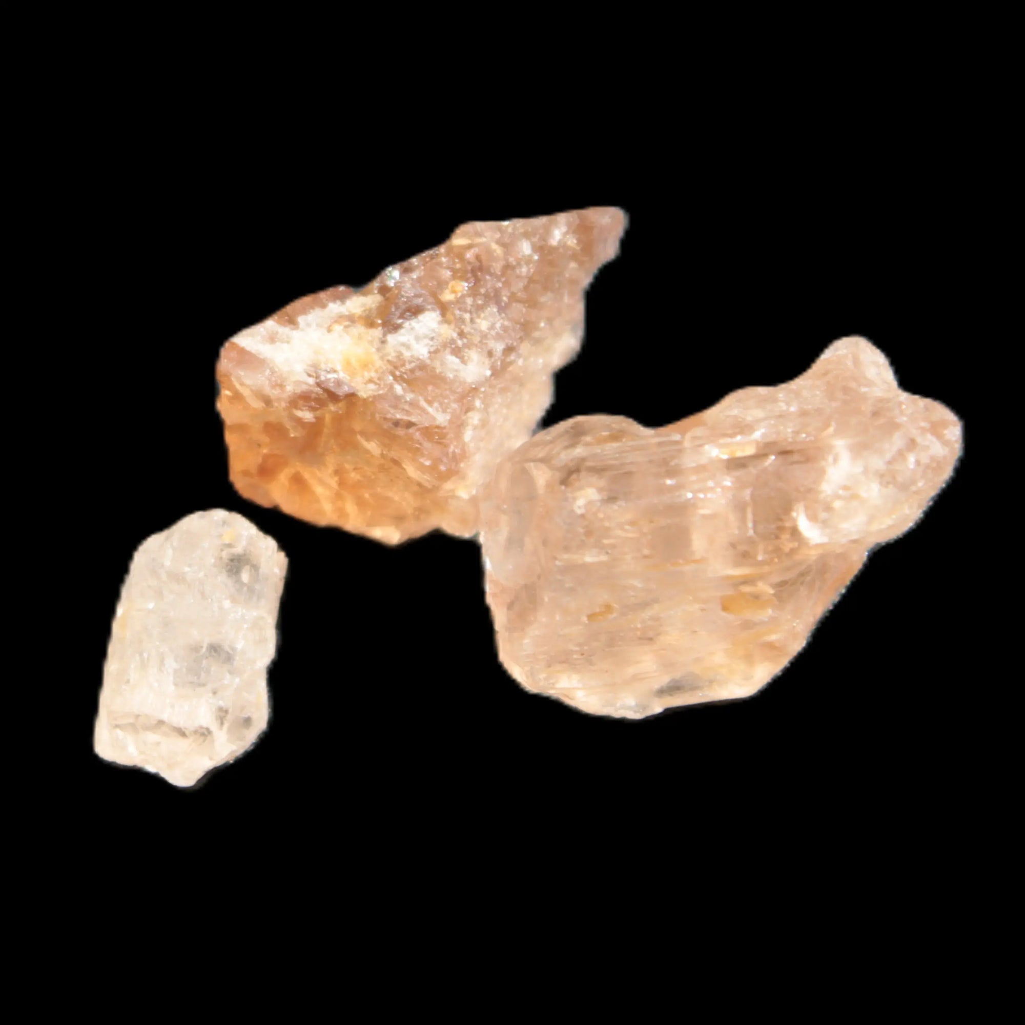 Three Brandy Topaz natural crystals from Skardu, Pakistan 7.7-8.5g Rocks and Things Store