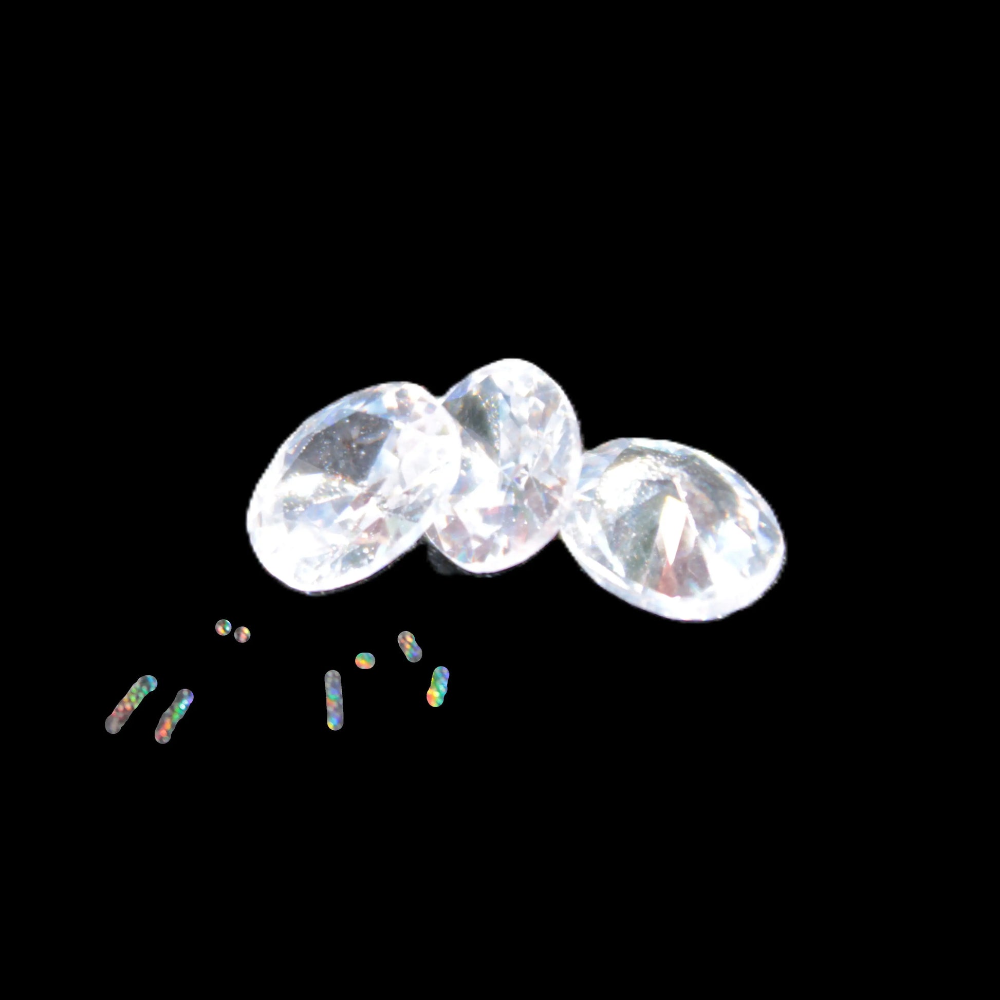 Three Zirconia Asher cut crystals 9.5ct 1.9g Rocks and Things Store