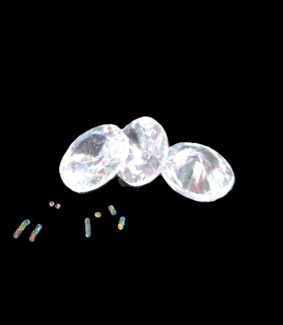 Three Zirconia Asher cut crystals 9.5ct 1.9g Rocks and Things Store