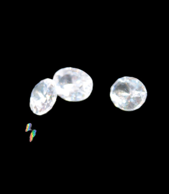 Three Zirconia Asher cut crystals 9.5ct 1.9g Rocks and Things Store