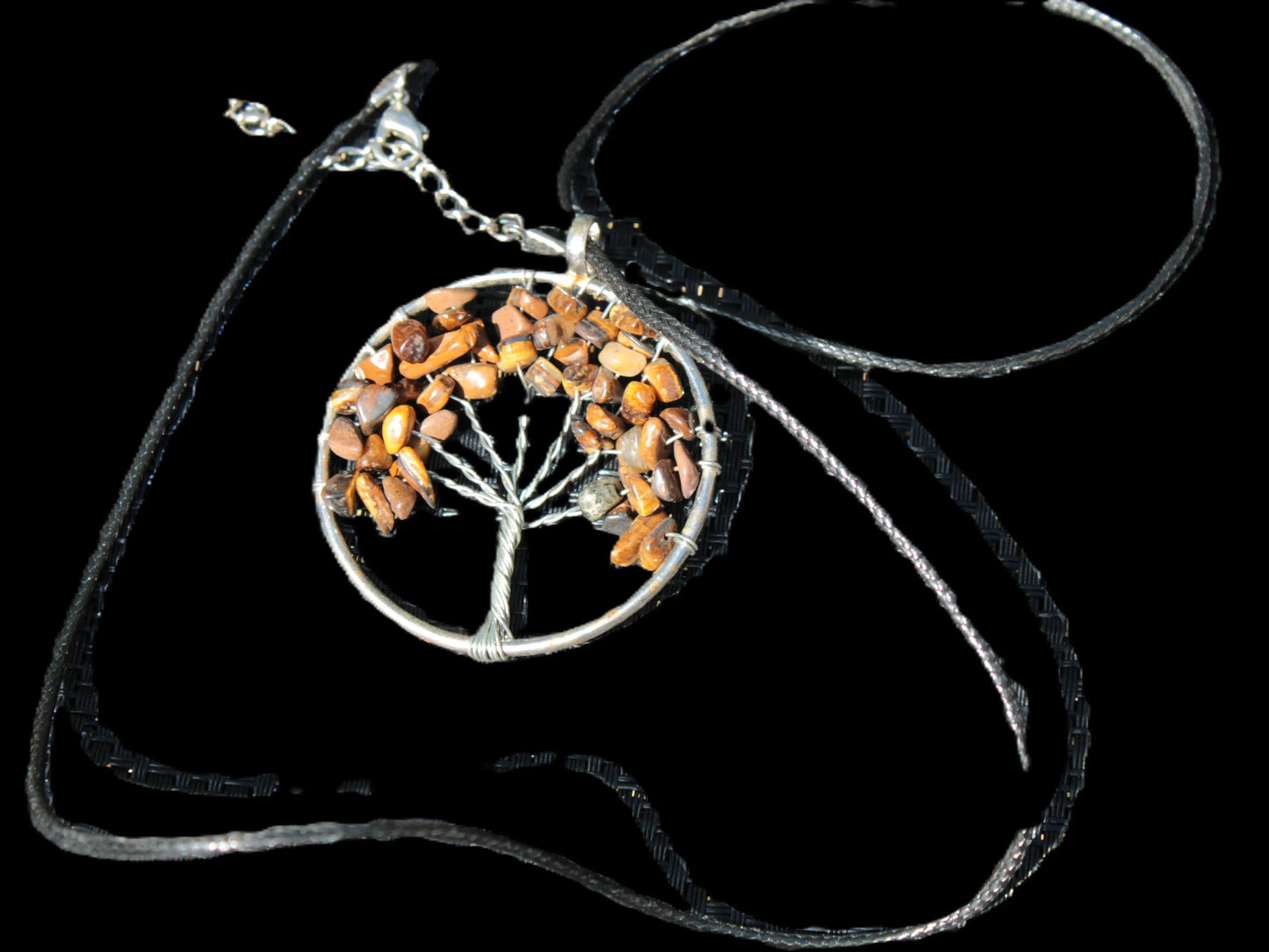 Tigers Eye Tree of Life 50mm pendant necklace 17.5g Rocks and Things