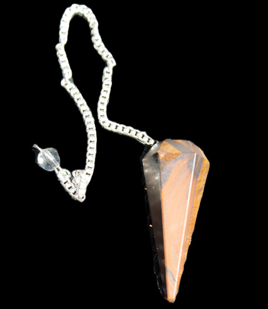 Tigers Eye faceted pendulum for dowsing 14.5g Rocks and Things