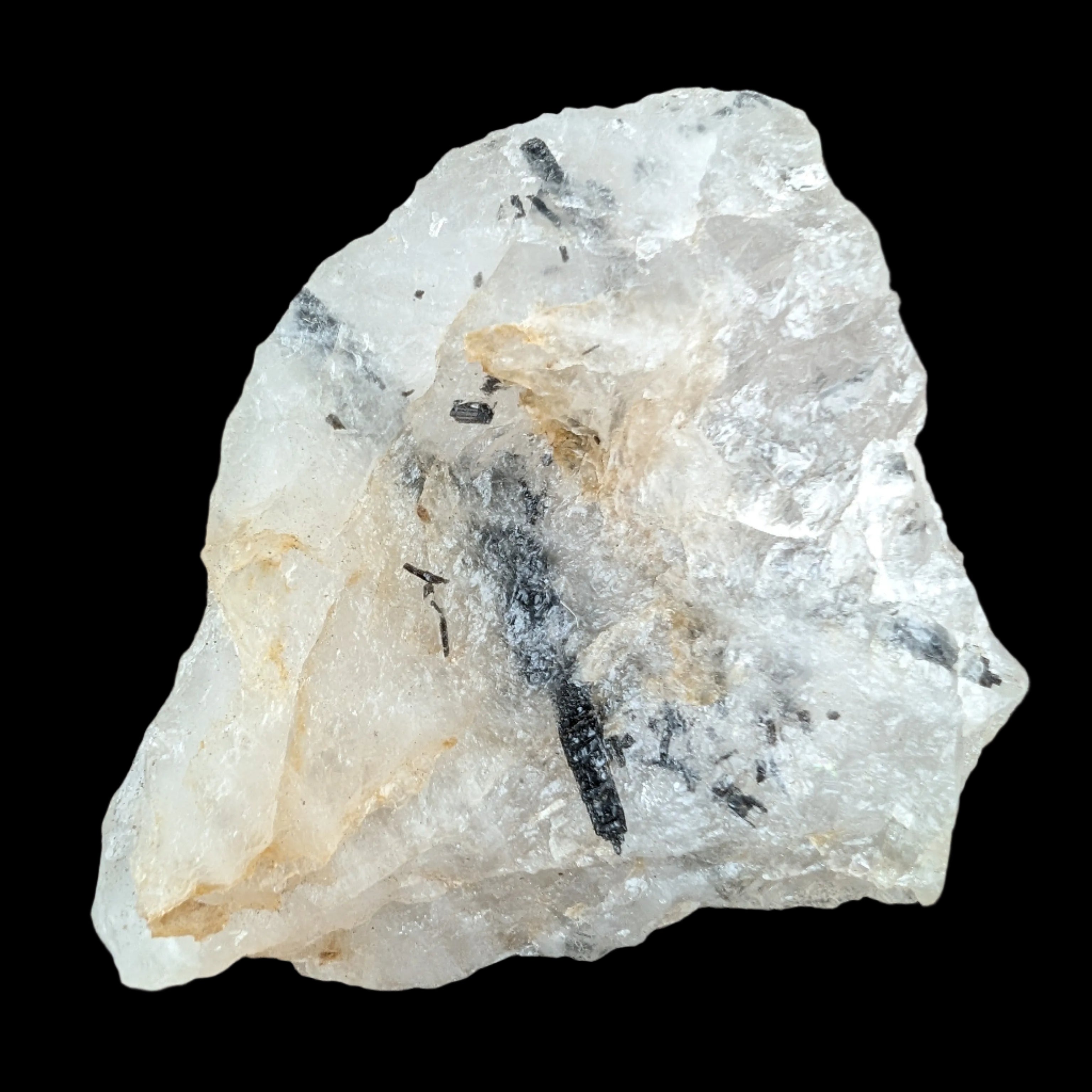 Tourmaline in Quartz rough 101g in sunlight - Rocks and Things Store