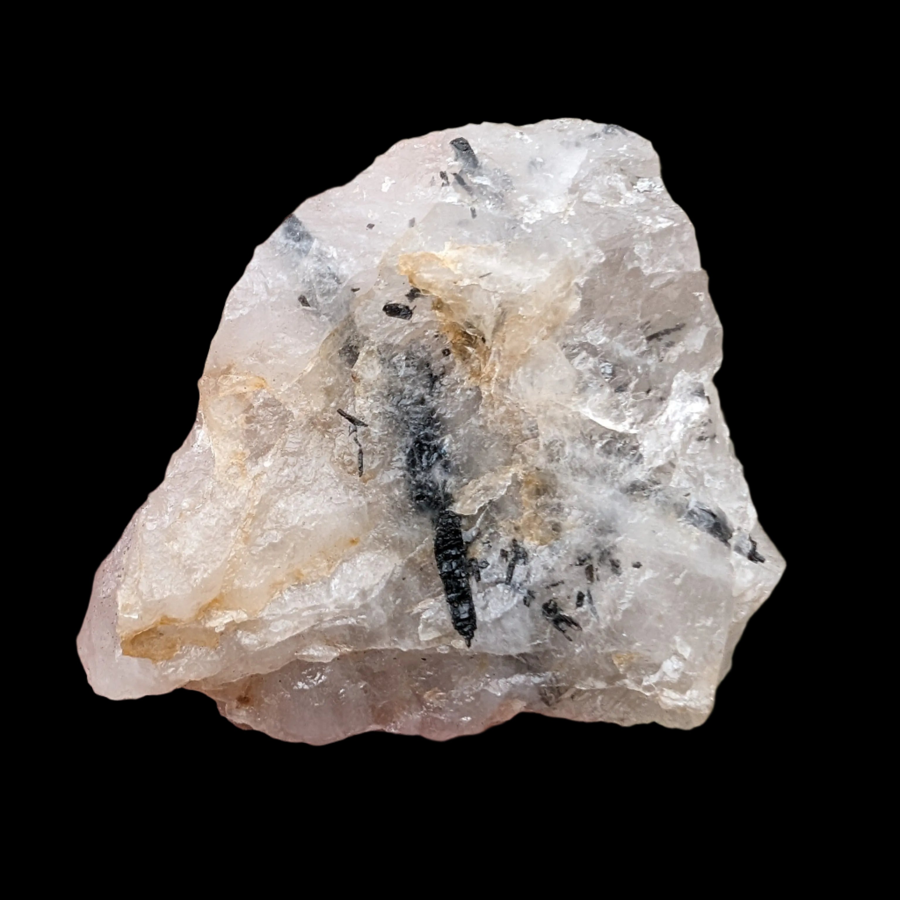 Tourmaline in Quartz rough 101g in sunlight - Rocks and Things Store