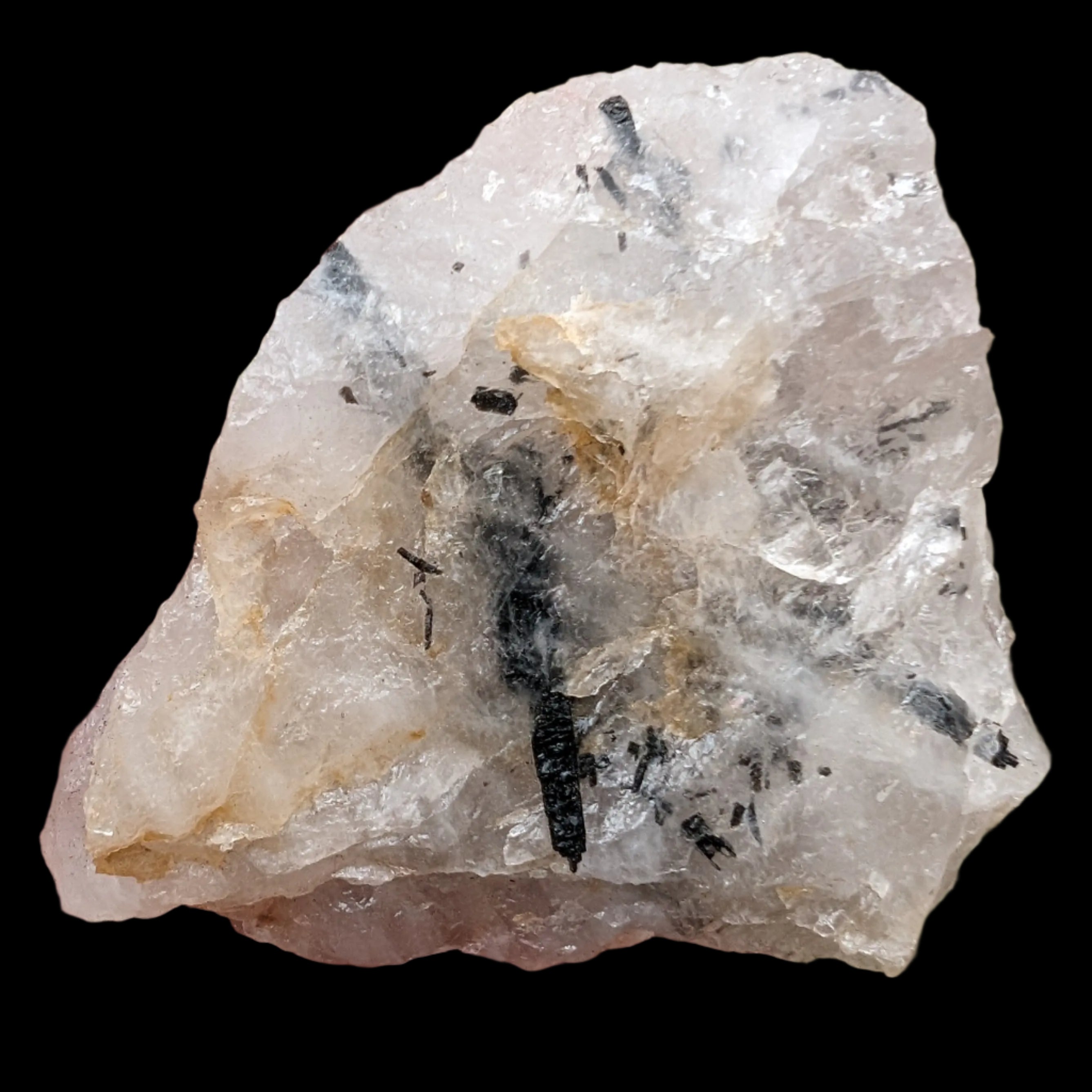Tourmaline in Quartz rough 101g in sunlight - Rocks and Things Store