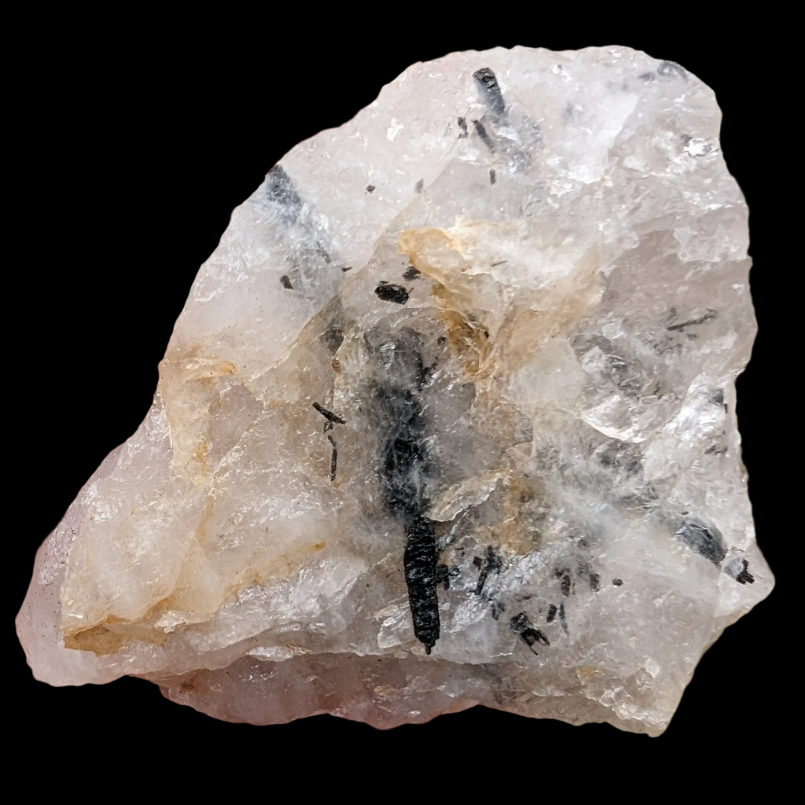 Tourmaline in Quartz rough 101g in sunlight - Rocks and Things Store