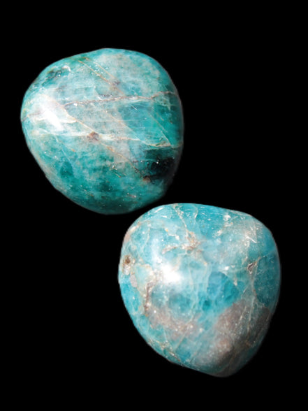 Two Blue Apatite stones 18-22mm 16-19g Rocks and Things