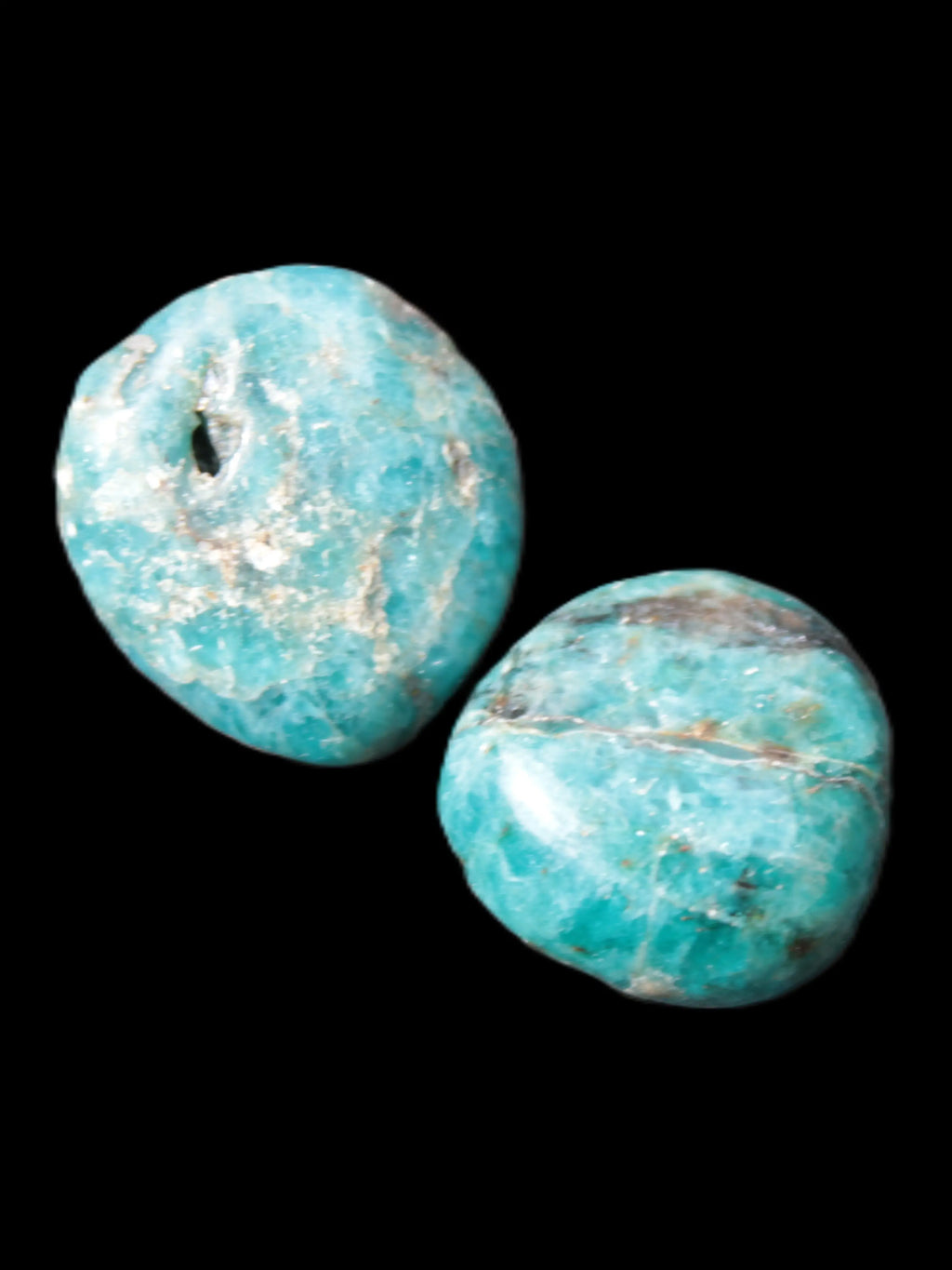 Two Blue Apatite stones 18-22mm 16-19g Rocks and Things