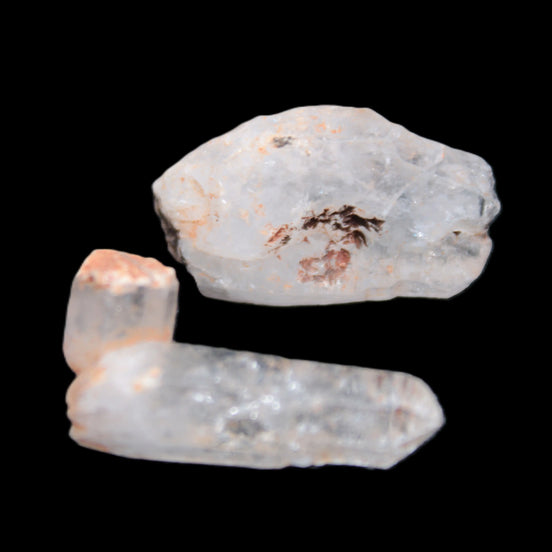 Two Fenster skeletal Enhydro crystals with hydrocarbons 3.6-14.9g in sunlight - Rocks and Things Store